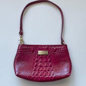 Brahmin Pink Crocodile Embossed Shoulder Bag